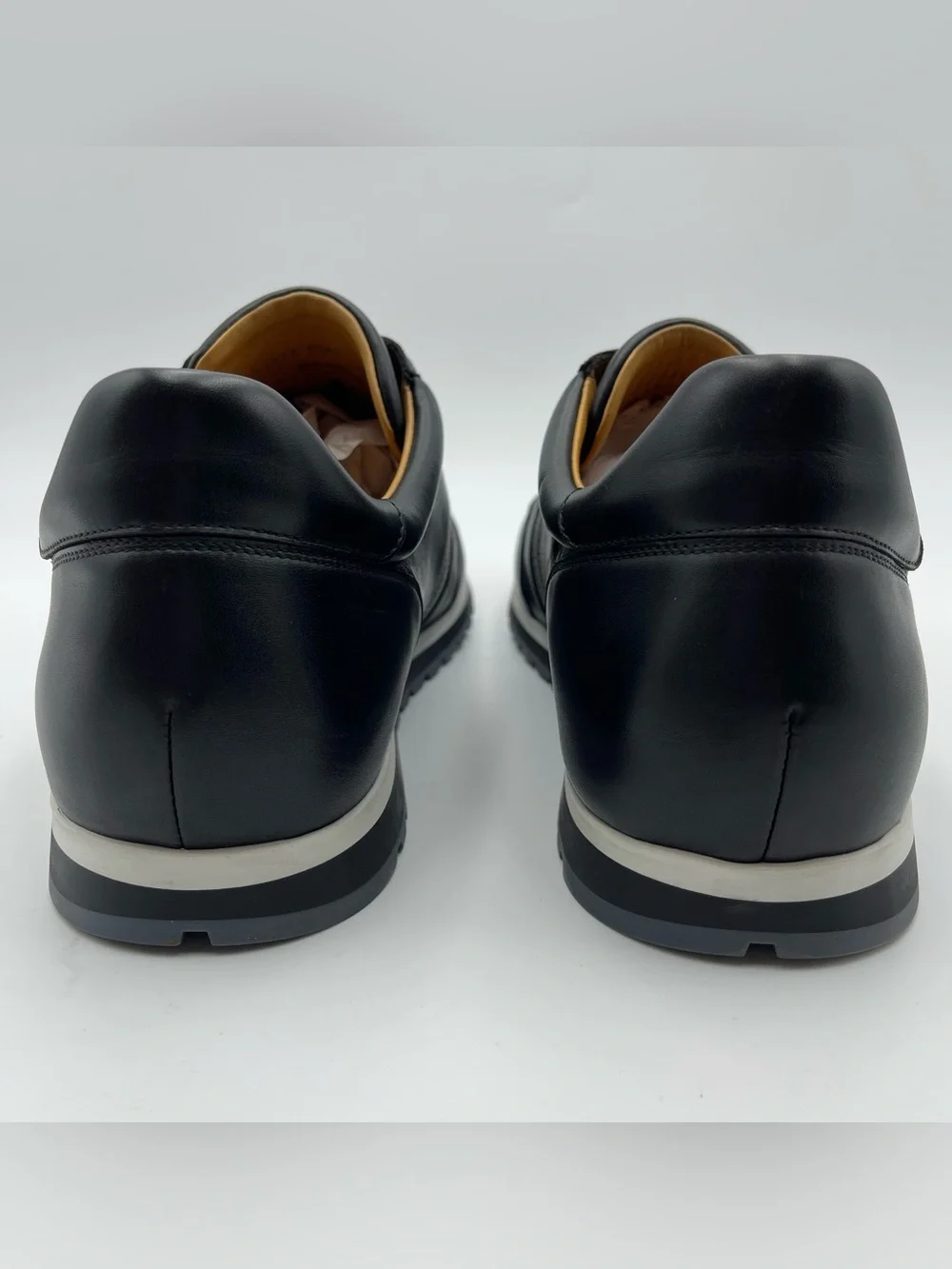 Magnanni SZ 14-EU 47-Luxe Black Calfskin Leather Lizard Sneaker Shoes-MSRP $495